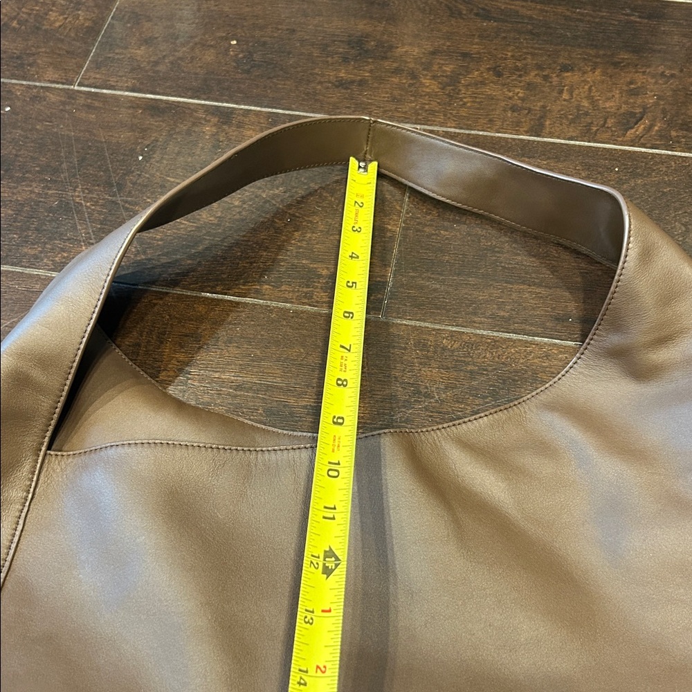 Quince Dark Brown Leather Shoulder Hobo Bag - Picture 12 of 13